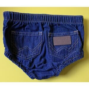 WRANGLER WESTERN WEAR DENIM JEANS DIAPER COVER BLOOMERS SHORTS INFANT BABY 6 M